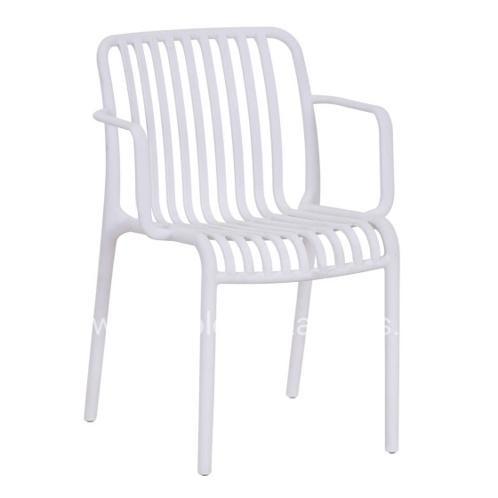 ARMCHAIR OUTDOOR CONVEE HM6105.01 POLYPROPYLENE IN WHITE 55x56x79H cm.