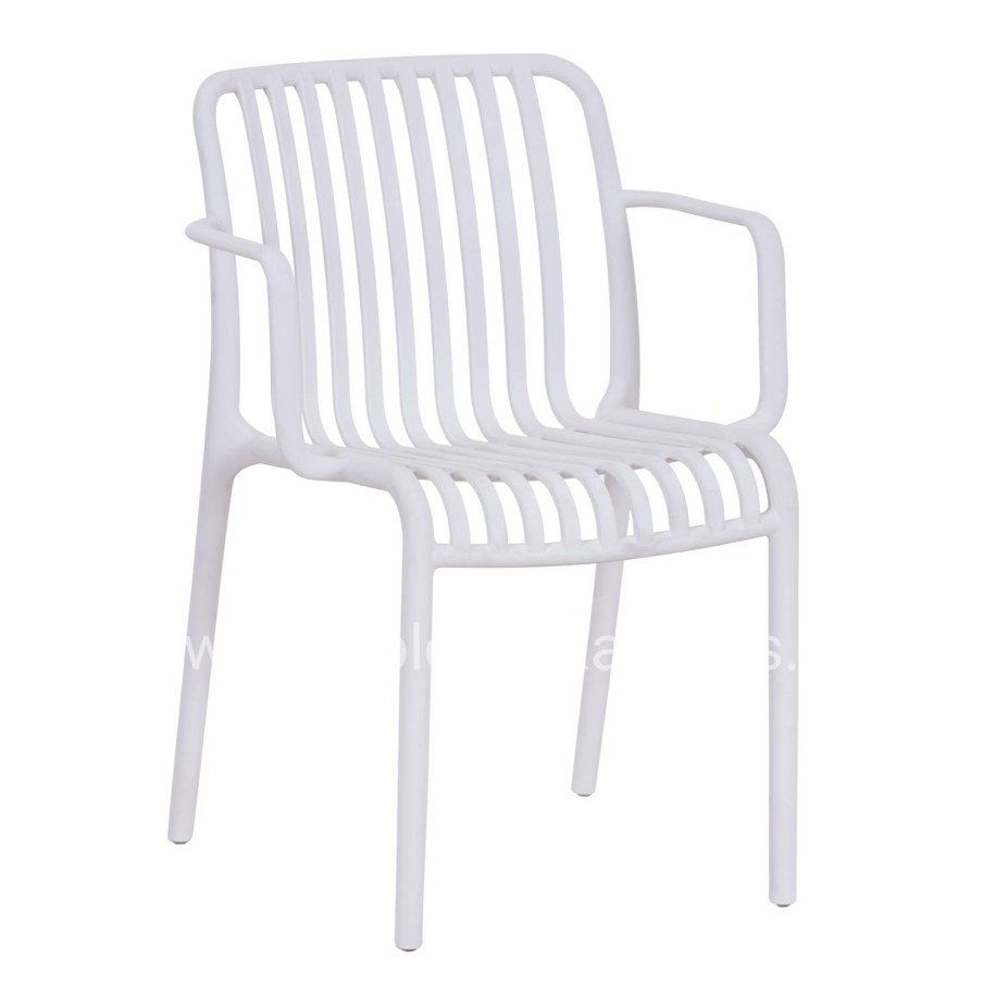 ARMCHAIR OUTDOOR CONVEE HM6105.01 POLYPROPYLENE IN WHITE 55x56x79H cm.