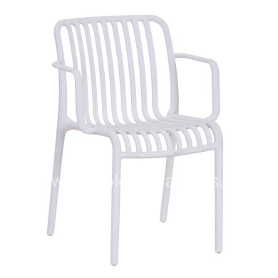 ARMCHAIR OUTDOOR CONVEE HM6105.01 POLYPROPYLENE IN WHITE 55x56x79H cm.