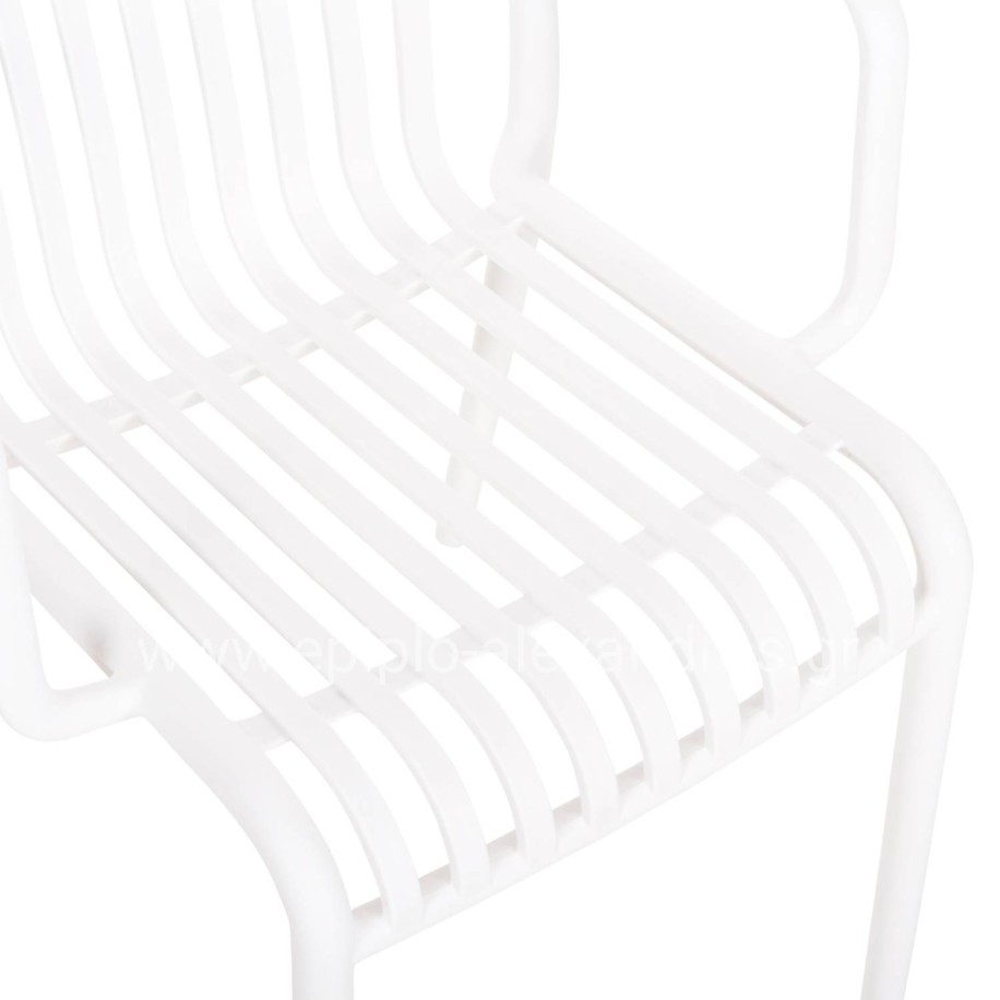 ARMCHAIR OUTDOOR CONVEE HM6105.01 POLYPROPYLENE IN WHITE 55x56x79H cm.