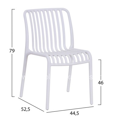 CHAIR OUTDOOR CONVEE HM6104.01 POLYPROPYLENE IN WHITE 48x56x79Hcm.