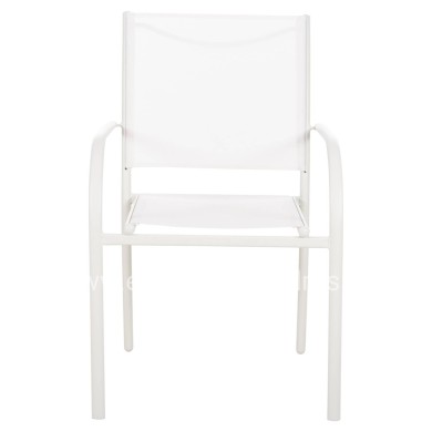 OUTDOOR ARMCHAIR REDAN HM5976.02 WHITE METAL-WHITE TEXTILENE 56x60x88Hcm.