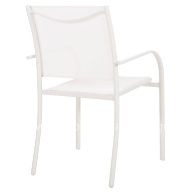 OUTDOOR ARMCHAIR REDAN HM5976.02 WHITE METAL-WHITE TEXTILENE 56x60x88Hcm.