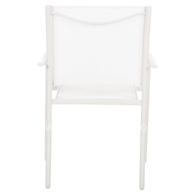 OUTDOOR ARMCHAIR REDAN HM5976.02 WHITE METAL-WHITE TEXTILENE 56x60x88Hcm.