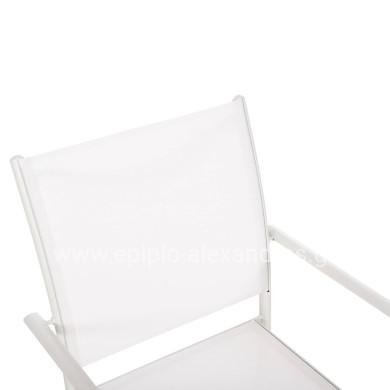 OUTDOOR ARMCHAIR REDAN HM5976.02 WHITE METAL-WHITE TEXTILENE 56x60x88Hcm.