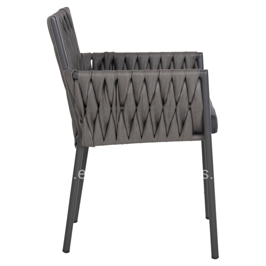 ALUMINUM ARMCHAIR MARTIN HM5564.12 ANTHRACITE FRAME AND ANTHRACITE SYNTHETIC RATTAN 56x56x80Hcm.