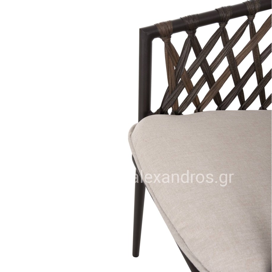 ΠΟΛΥΘΡΟΝΑ ΑΛΟΥΜΙΝΙΟΥ BOLLY HM6080 ΚΑΦΕ-ΣΥΝΘ.RATTAN ΚΑΦΕ-ΜΠΕΖ ΜΑΞΙΛΑΡΙΑ 58,5x67x86Υεκ