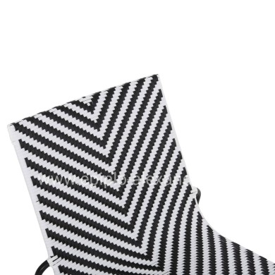 ΜΕΤΑΛΛΙΚΗ ΚΑΡΕΚΛΑ PONY HM6082 ΜΑΥΡΟ & ΑΣΠΡΟ ΣΥΝΘ.RATTAN 66x68x75Υεκ.