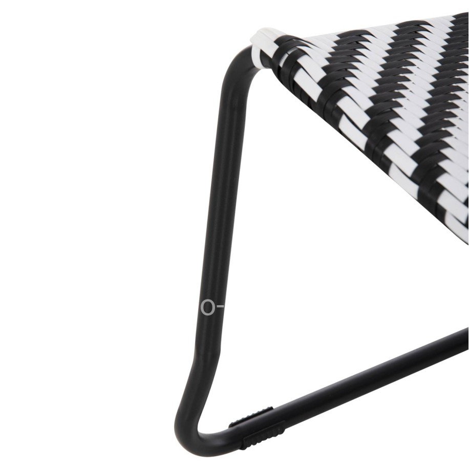 ΜΕΤΑΛΛΙΚΗ ΚΑΡΕΚΛΑ PONY HM6082 ΜΑΥΡΟ & ΑΣΠΡΟ ΣΥΝΘ.RATTAN 66x68x75Υεκ.