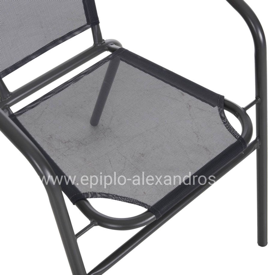 ARMCHAIR OUTDOOR LEDAN HM5977.01 METAL & TEXTILENE IN GREY 55x58x72Hcm.