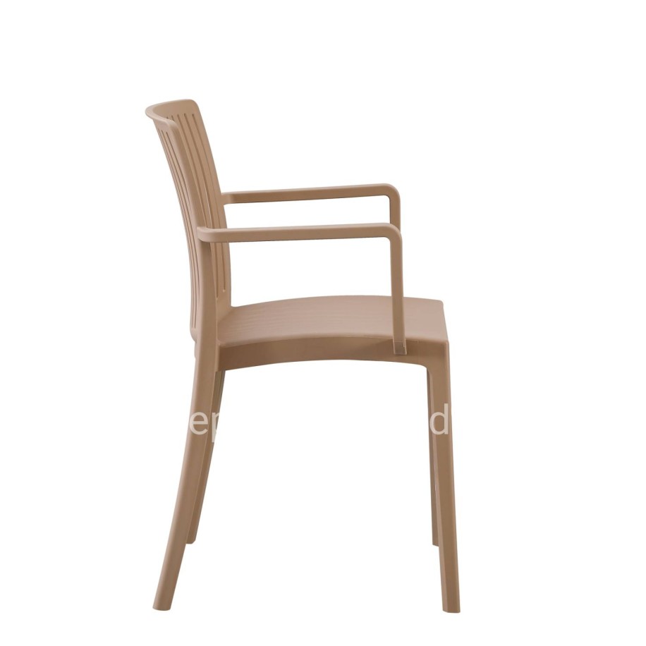 POLYPROPYLENE ARMCHAIR IDA HM6127.05 CAPPUCCINO 41,3x54,2x81,8Hcm.