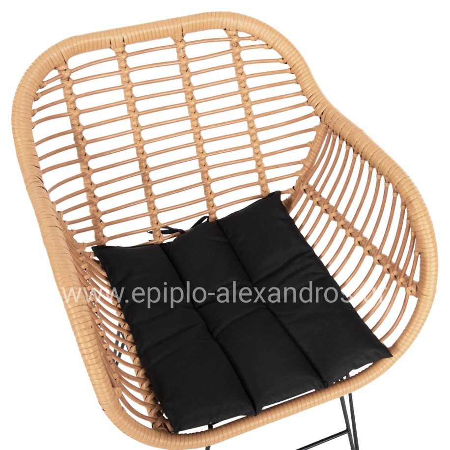 ΠΟΛΥΘΡΟΝΑ ΜΕ ΜΑΞΙΛΑΡΙ ΜΕΤΑΛΛΙΚΗ ALLEGRA HM5450.31 ΜΕ WICKER ΜΠΕΖ 58x59x82Υ