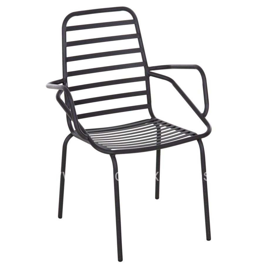 ARMCHAIR OUTDOOR FREE HM6045 METALLC BLACK 61x53x87Hcm.