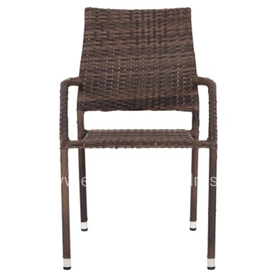 ARMCHAIR OUTDOOR MORNER HM6074.01 METAL-BROWN WICKER 55x58x87H