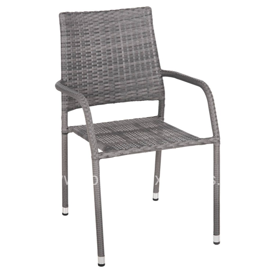 ARMCHAIR OUTDOOR MORNER HM6074.02 METAL-GREY WICKER 55x58x87H.
