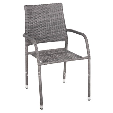 ARMCHAIR OUTDOOR MORNER HM6074.02 METAL-GREY WICKER 55x58x87H.