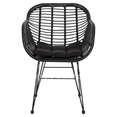 ΠΟΛΥΘΡΟΝΑ ΜΕ ΜΑΞΙΛΑΡΙ ΜΕΤΑΛΛΙΚΗ ALLEGRA HM5450.32 ΜΕ WICKER ΜΑΥΡΟ 58x59x82Υεκ.