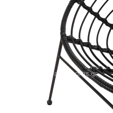 ΠΟΛΥΘΡΟΝΑ ΤΥΠΟΥ ΦΩΛΙΑ ΜΕΤΑΛΛΙΚΗ ALLEGRA HM5458.12 ΜΕ WICKER-ΜΑΥΡΟ 73x78x88Υεκ.