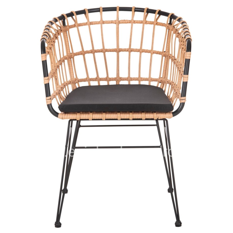 ΠΟΛΥΘΡΟΝΑ ΕΞ.ΧΩΡΟΥ ALLEGRA HM5456.11 ΜΕΤΑΛΛΟ&ΜΑΞΙΛΑΡΙ ΜΑΥΡΟ-WICKER ΜΠΕΖ 58x61x81Y