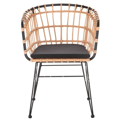 ΠΟΛΥΘΡΟΝΑ ΕΞ.ΧΩΡΟΥ ALLEGRA HM5456.11 ΜΕΤΑΛΛΟ&ΜΑΞΙΛΑΡΙ ΜΑΥΡΟ-WICKER ΜΠΕΖ 58x61x81Y