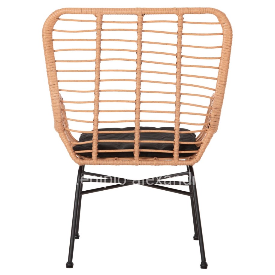 ΠΟΛΥΘΡΟΝΑ ΣΤΥΛ ΜΠΕΡΖΕΡΑΣ ALLEGRA HM5704.11 P.E.RATTAN ΜΠΕΖ-ΜΑΥΡΟ ΜΕΤΑΛΛΟ 66x59x90Υεκ.