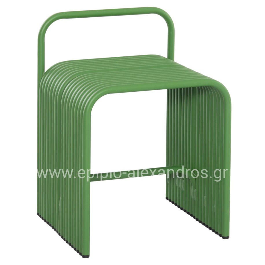 STOOL SERIES INTREPID HM6326.07 ALUMINUM IN GREEN COLOR 40x38x55Hcm.