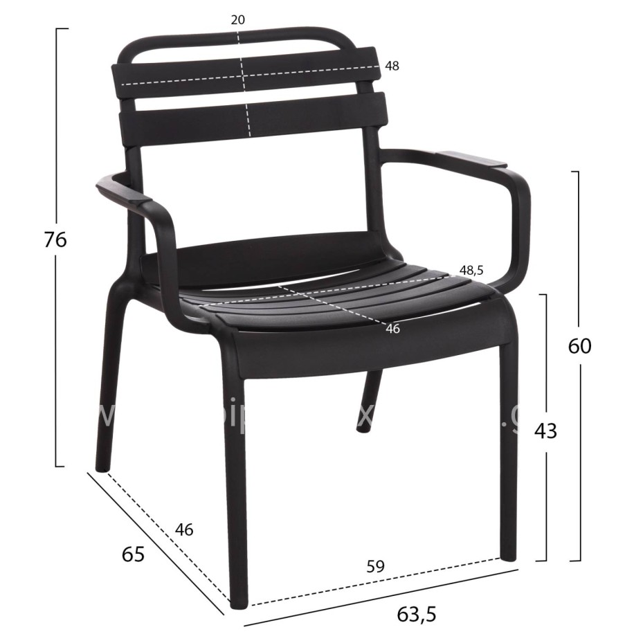 ΠΟΛΥΘΡΟΝΑ ΣΑΛΟΝΙΟΥ ΠΟΛΥΠΡΟΠΥΛΕΝΙΟΥ KORVER HM6333.02 ΜΑΥΡΗ 63.5x65x76Υεκ.