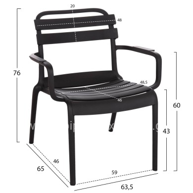 ΠΟΛΥΘΡΟΝΑ ΣΑΛΟΝΙΟΥ ΠΟΛΥΠΡΟΠΥΛΕΝΙΟΥ KORVER HM6333.02 ΜΑΥΡΗ 63.5x65x76Υεκ.