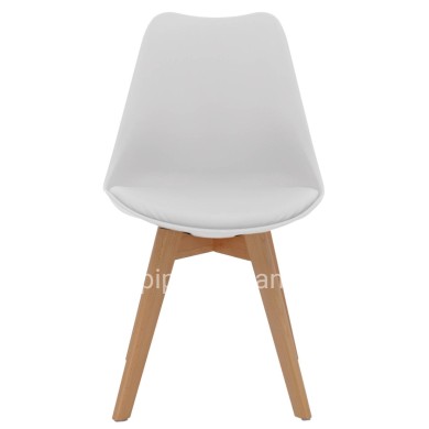 Chair Vegas HM0033.01-wooden legs-white seat-47x56,6x82Υ cm