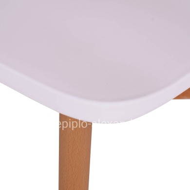 ΚΑΡΕΚΛΑ ΤΡΑΠΕΖΑΡΙΑΣ HM8052.01 VANESSA ΛΕΥΚΗ ΜΕ ΜΕΤΑΛΛΙΚΑ ΠΟΔΙΑ 43x46,5x82 εκ.