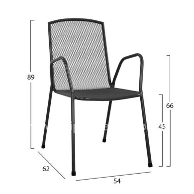 Set 5 pieces with Table 140x80x75.5 aluminum & Metallic chairs Grey color HM10533
