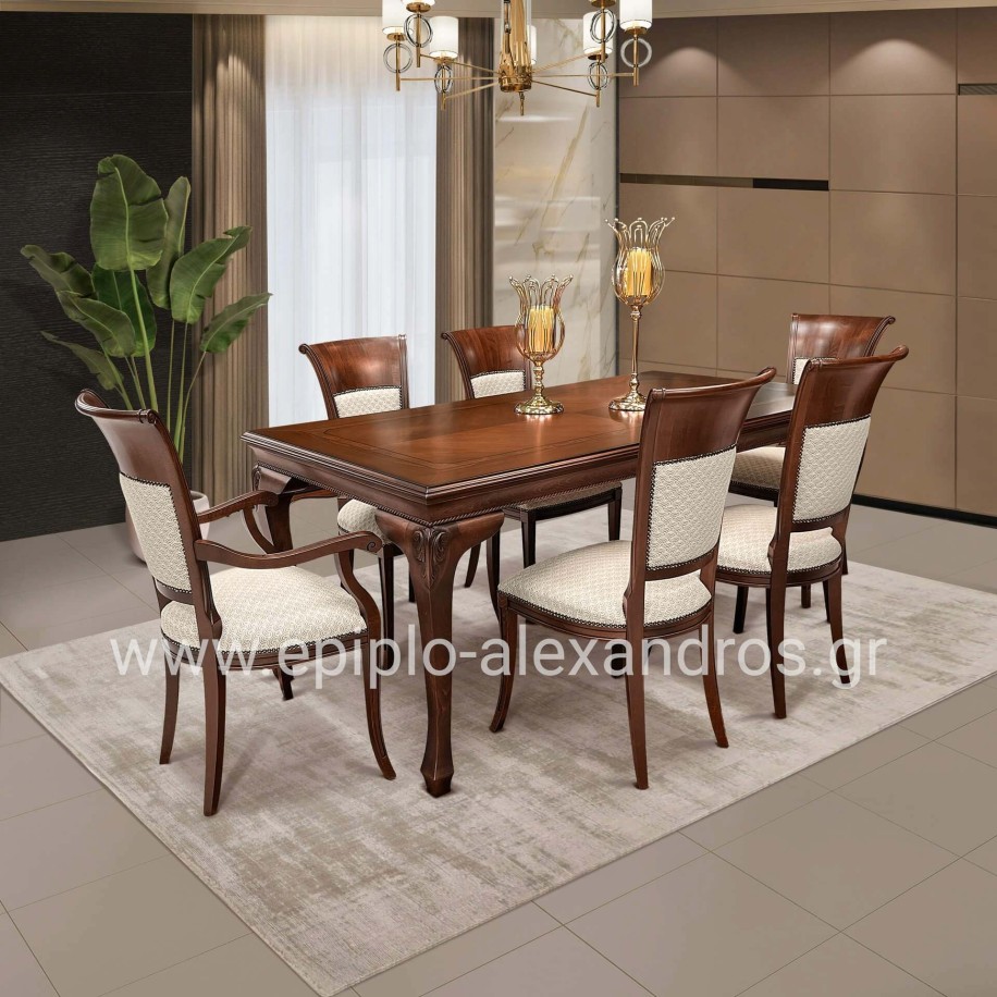 Dining Room Louis-Quinze With 4 Chairs K105 & 2 Armchairs K121