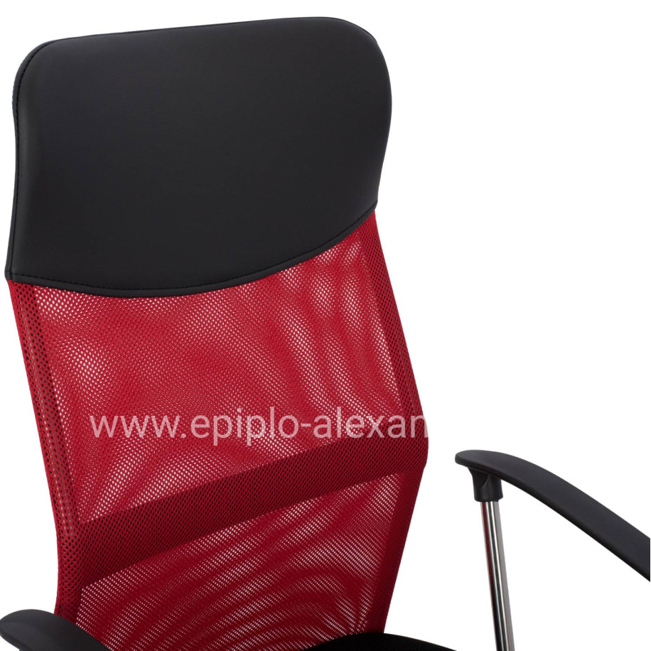 Office chair HM1000.07 Black Red Mesh chromed leg 61x58x118