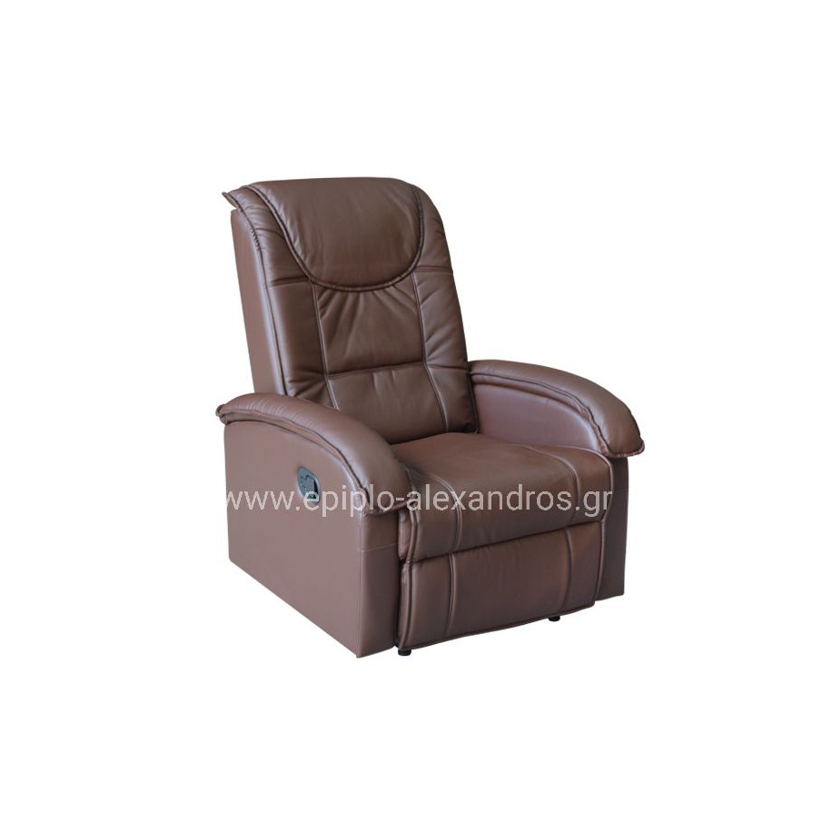 ΠΟΛΥΘΡΟΝΑ RELAX ΜΕ ΜΗΧΑΝΙΣΜΟ MASSAGE ROCCA HM0026.03 PU ΚΑΦΕ ΣΚΟΥΡΟ 80x96x97 εκ.