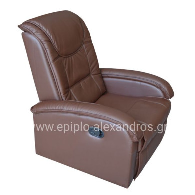 ΠΟΛΥΘΡΟΝΑ RELAX ΜΕ ΜΗΧΑΝΙΣΜΟ MASSAGE ROCCA HM0026.03 PU ΚΑΦΕ ΣΚΟΥΡΟ 80x96x97 εκ.