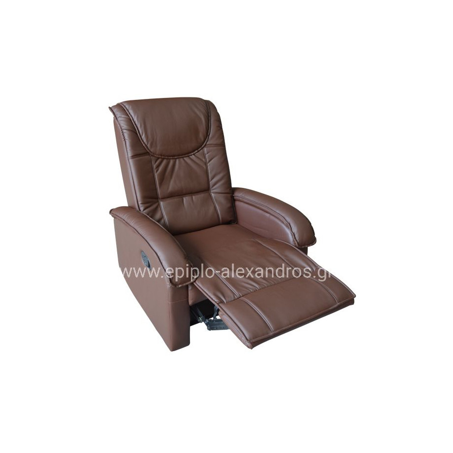 ΠΟΛΥΘΡΟΝΑ RELAX ΜΕ ΜΗΧΑΝΙΣΜΟ MASSAGE ROCCA HM0026.03 PU ΚΑΦΕ ΣΚΟΥΡΟ 80x96x97 εκ.