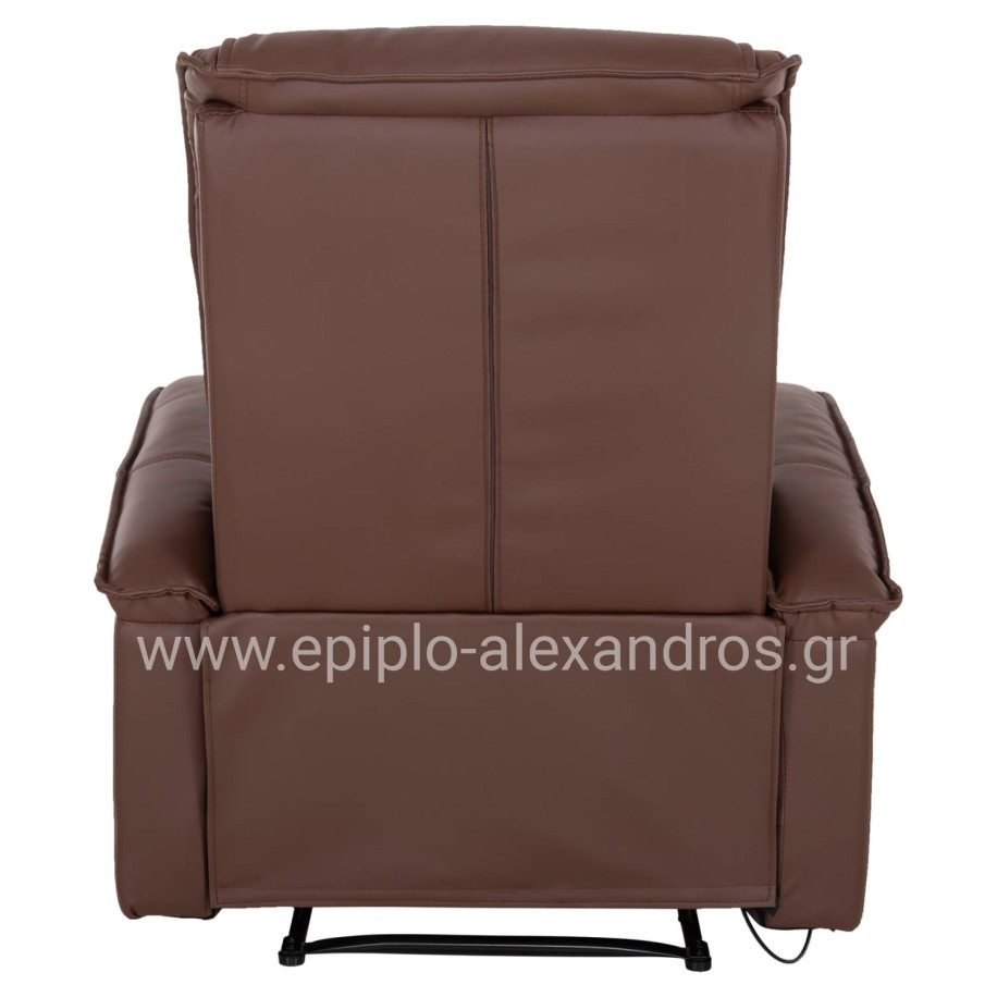 ΠΟΛΥΘΡΟΝΑ RELAX ΜΕ ΜΗΧΑΝΙΣΜΟ MASSAGE ROCCA HM0026.03 PU ΚΑΦΕ ΣΚΟΥΡΟ 80x96x97 εκ.