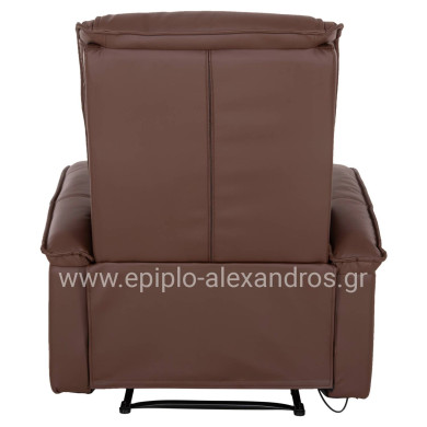 ΠΟΛΥΘΡΟΝΑ RELAX ΜΕ ΜΗΧΑΝΙΣΜΟ MASSAGE ROCCA HM0026.03 PU ΚΑΦΕ ΣΚΟΥΡΟ 80x96x97 εκ.