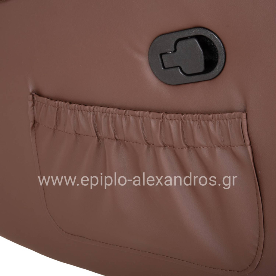 ΠΟΛΥΘΡΟΝΑ RELAX ΜΕ ΜΗΧΑΝΙΣΜΟ MASSAGE ROCCA HM0026.03 PU ΚΑΦΕ ΣΚΟΥΡΟ 80x96x97 εκ.