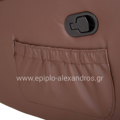 ΠΟΛΥΘΡΟΝΑ RELAX ΜΕ ΜΗΧΑΝΙΣΜΟ MASSAGE ROCCA HM0026.03 PU ΚΑΦΕ ΣΚΟΥΡΟ 80x96x97 εκ.