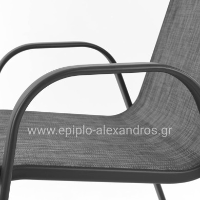 ΠΟΛΥΘΡΟΝΑ ΕΞ.ΧΩΡΟΥ LEON HM5000.01 ΜΕΤΑΛΛΙΚΗ ΓΚΡΙ ΜΕ TEXTILENE ΓΚΡΙ 54x70x93Υεκ