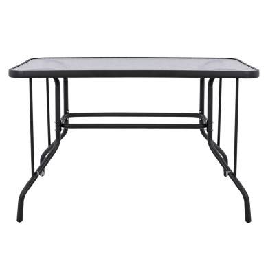 ΤΡΑΠΕΖΙ ADAM HM5020.01 ΜΕΤΑΛΛΙΚΟ ΣΚΟΥΡΟ ΓΚΡΙ ΜΕ ΓΥΑΛΙΝΗ ΕΠΙΦΑΝΕΙΑ 110Χ60Χ71Υεκ.