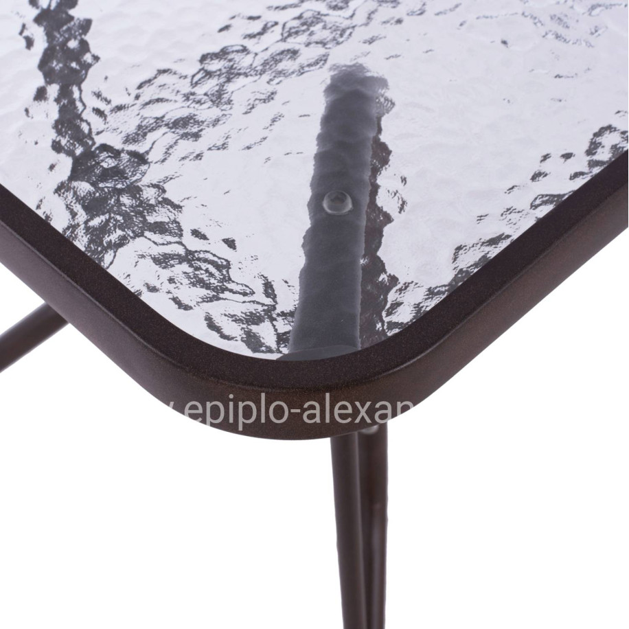 ΤΡΑΠΕΖΙ ADAM HM5020.02 ΜΕΤΑΛΛΙΚΟ ΚΑΦΕ ΜΕ ΓΥΑΛΙΝΗ ΕΠΙΦΑΝΕΙΑ 110Χ60Χ71Υεκ.