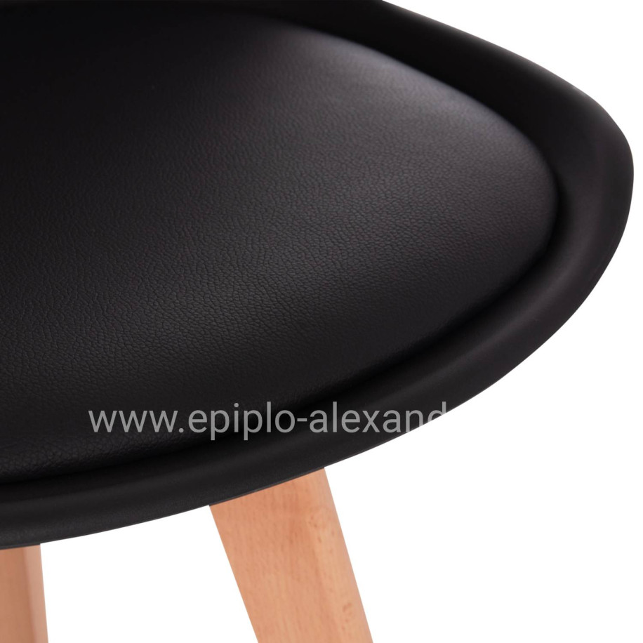 ΚΑΡΕΚΛΑ VEGAS HM0033.02 ΜΕ ΞΥΛΙΝΑ ΠΟΔΙΑ ΚΑΙ ΜΕ ΚΑΘΙΣΜΑ ΜΑΥΡΟ 48x49x81Υεκ.