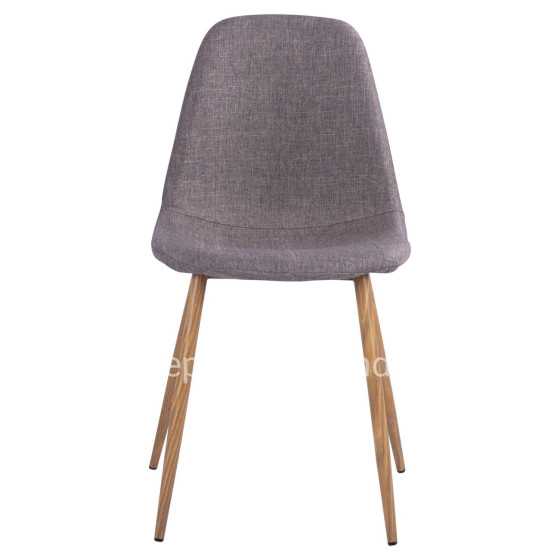 Dining chair Leonardo HM00100.03 with metallic legs and brown fabric 44x55x85Υ cm