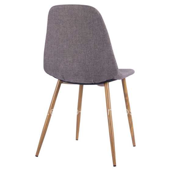 Dining chair Leonardo HM00100.03 with metallic legs and brown fabric 44x55x85Υ cm