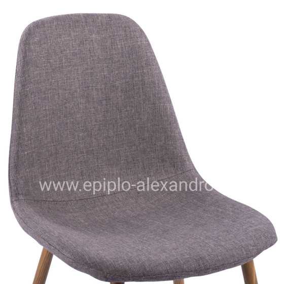 Dining chair Leonardo HM00100.03 with metallic legs and brown fabric 44x55x85Υ cm
