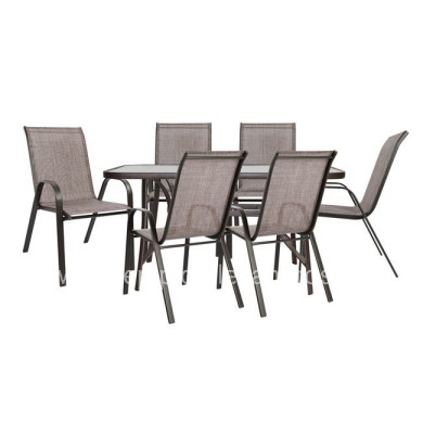 ΣΕΤ ΤΡΑΠΕΖΑΡΙΑ ΚΑΦΕ ΜΕΤΑΛΛΙΚΗ 7ΤΜΧ ΜΕ 6ΚΑΡΕΚΛΕΣ ΚΑΙ ΤΡΑΠΕΖΙ 160Χ90 HM5206.02