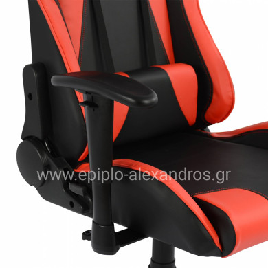 ΚΑΡΕΚΛΑ ΓΡΑΦΕΙΟΥ GAMING HM1062.01 SPEED ΜΑΥΡΟ ΚΟΚΚΙΝΟ PU 68,5 x 71,5 x 133,5 εκ.