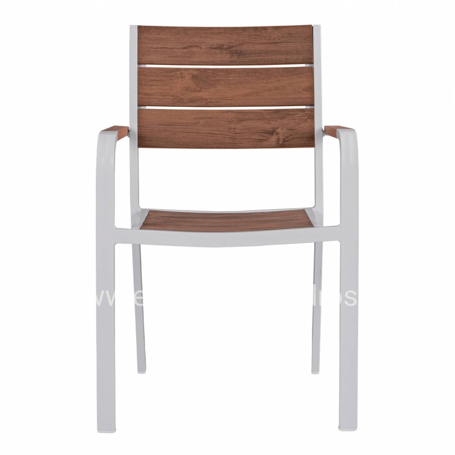 ΠΟΛΥΘΡΟΝΑ ΑΛΟΥΜΙΝΙΟΥ SAGA ΛΕΥΚΗ ΜΕ POLYWOOD HM5127.01 55x56x85Υ εκ.